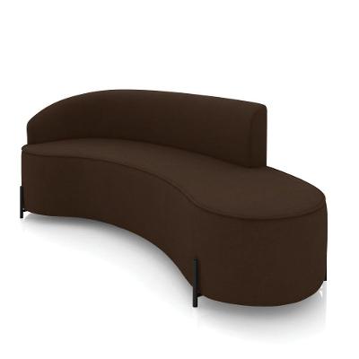 Sofá 4 Lugares Orgânico 220cm Pé Ferro Preto Morgan Suede Marrom D03 - D'rossi