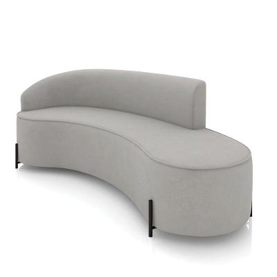 Sofá 4 Lugares Orgânico 220cm Pé Ferro Preto Morgan Suede Cinza D03 - D'rossi