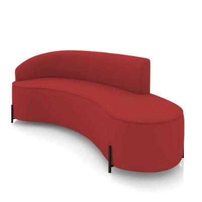 Sofá 4 Lugares Orgânico 220cm Pé Ferro Preto Morgan Veludo Marsala D03 - D'rossi