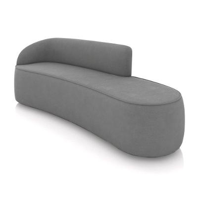Sofá 4 Lugares Orgânico 220 Cm Morgan Suede Grafite D03 - D'rossi