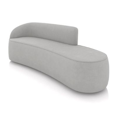 Sofá 4 Lugares Orgânico 220 Cm Morgan Suede Cinza D03 - D'rossi