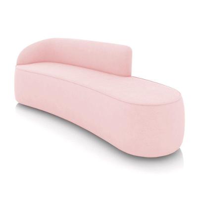 Sofá 4 Lugares Orgânico 220 Cm Morgan Suede Rosa Bebê D03 - D'rossi