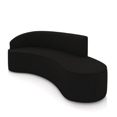 Sofá 4 Lugares Orgânico 220 Cm Morgan Veludo Preto D03 - D'rossi