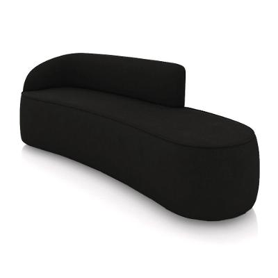 Sofá 4 Lugares Orgânico 220 Cm Morgan Suede Preto D03 - D'rossi