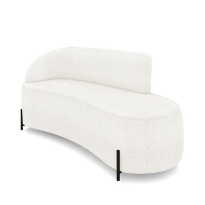 Sofá 3 Lugares Orgânico 180cm Pé Ferro Preto Morgan Bouclê Off White D03 - D'rossi
