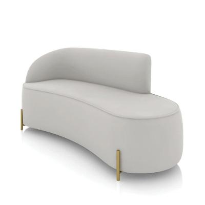 Sofá 3 Lugares Orgânico 180cm Pé Dourado Morgan Veludo Cinza D03 - D'rossi
