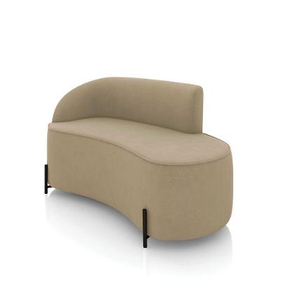 Sofá 2 Lugares Orgânico 140cm Pé Ferro Preto Morgan Suede Marrom R D03 - D'rossi