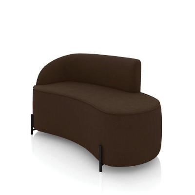 Sofá 2 Lugares Orgânico 140cm Pé Ferro Preto Morgan Suede Marrom D03 - D'rossi