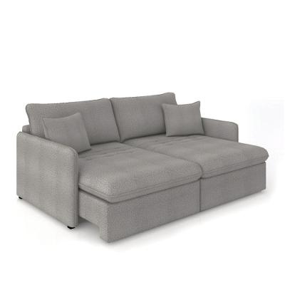 Sofá Retrátil Reclinável 3 Lugares 194cm Maili Bouclê Cinza K01 - D'rossi