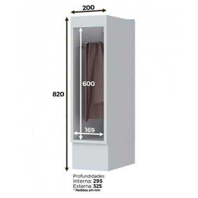 Balcão Porta Toalha 20cm Americana Branco - Móveis Henn Branco Hp