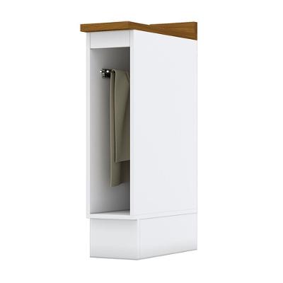 Balcão Porta Toalha Americana Branco Com Tampo Nature - Móveis Henn Branco-nature