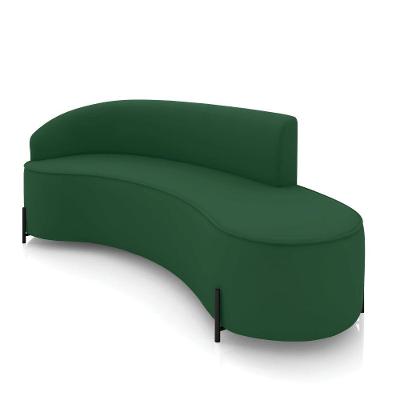 Sofá 4 Lugares Orgânico 220cm Pé Ferro Preto Morgan Veludo Verde D03 - D'rossi