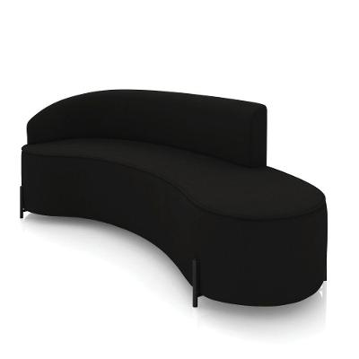 Sofá 4 Lugares Orgânico 220cm Pé Ferro Preto Morgan Suede Preto D03 - D'rossi