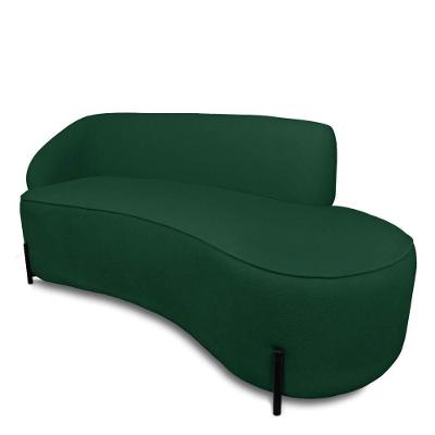 Sofá 4 Lugares Orgânico 220cm Pé Ferro Preto Morgan Bouclê Verde D03 - D'rossi