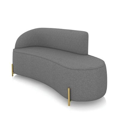 Sofá 3 Lugares Orgânico 180cm Pé Dourado Morgan Linho Grafite D03 - D'rossi