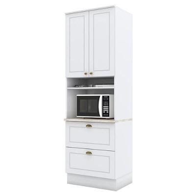 Torre Quente 1 Forno Americana Branco Com Tampo Calcare - Móveis Henn Branco Hp