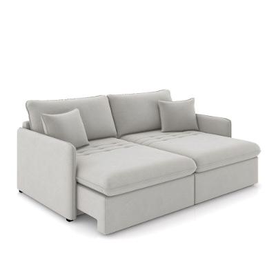 Sofá Retrátil Reclinável 4 Lugares 254cm Maili Veludo Cinza K01 - D'rossi