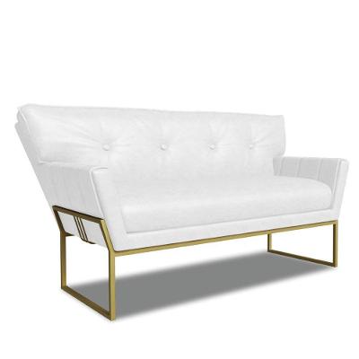 Sofá Namoradeira 2 Lug Industrial Dour Anitta Sintético Pu Branco D03 - D'rossi
