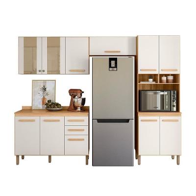 Cozinha Modulada Intenza Nubia 4 Peças Freijó-off White Cristal - Nicioli Freijó-off White Cristal