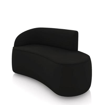 Sofá 2 Lugares Orgânico 140 Cm Morgan Veludo Preto D03 - D'rossi
