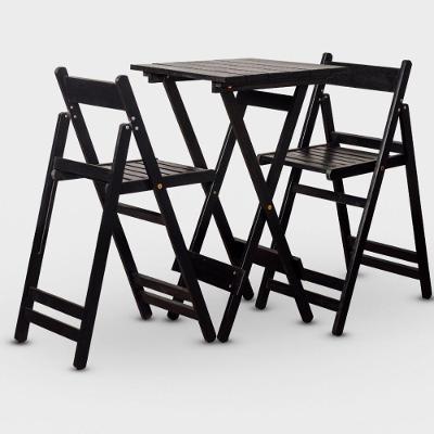 Conjunto De Mesa Bistrô E 02 Cadeiras Cor Preta