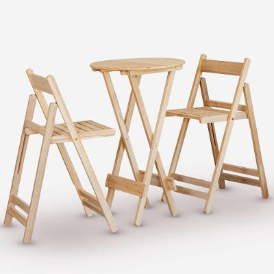 Conjunto De Mesa Bistrô Redondo E 02 Cadeiras Em Eucalipto Sem Pintura