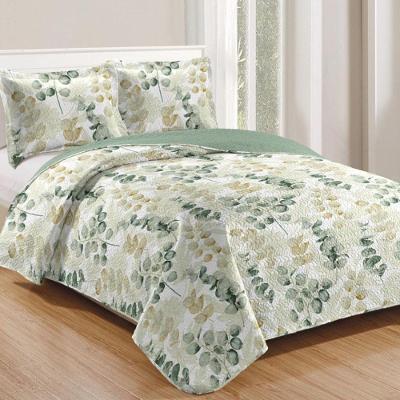 Kit Cobre Leito Colcha Daily Queen 3 Peças Dupla Face Estampado - Floral 29 - 100% Poliéster