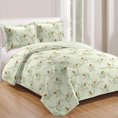Kit Cobre Leito Colcha Daily King 3 Peças Dupla Face Estampado - Floral 24 - 100% Poliéster