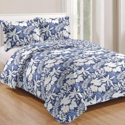 Kit Cobre Leito Colcha Daily King 3 Peças Dupla Face Estampado - Floral 41 - 100% Poliéster