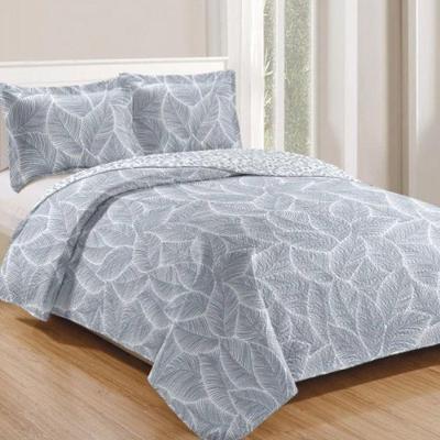Kit Cobre Leito Colcha Daily King 3 Peças Dupla Face Estampado - Floral 42 - 100% Poliéster