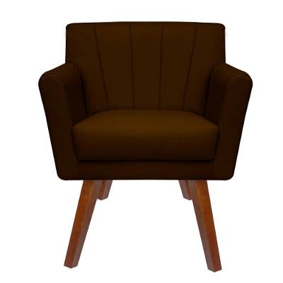Poltrona Decorativa Clinicas Iza Pés Quadrados Dritex sintetico Marrom