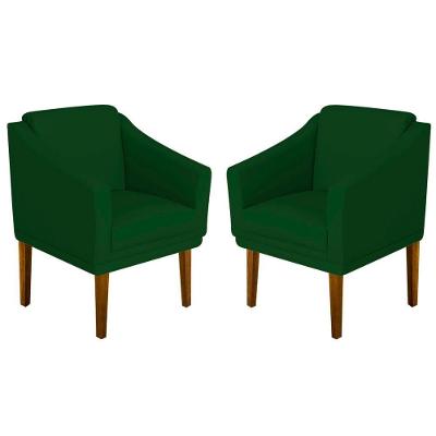 Kit 02 Poltrona Decorativa Gran Diego Dritex suede Verde