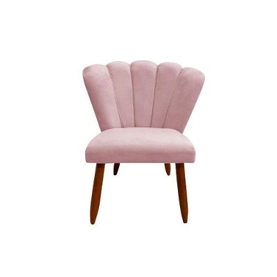 Poltrona Cadeira Pétala Penteadeira Dritex suede Rose