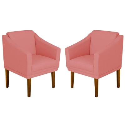 Kit 02 Poltrona Decorativa Gran Diego Dritex suede Rose