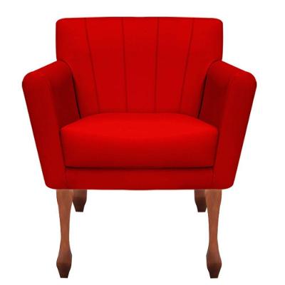 Poltrona Decorativa Clinicas Iza Retro Dritex suede Vermelho