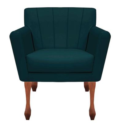 Poltrona Decorativa Clinicas Iza Retro Dritex suede Azul