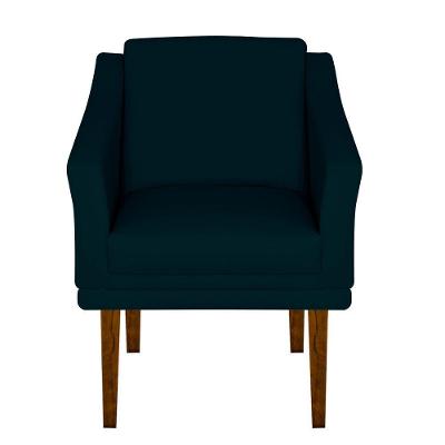 Poltrona Decorativa Gran Diego Pés Quadrados Dritex suede Azul