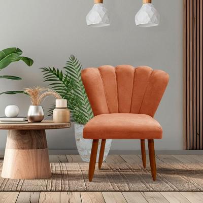 Poltrona Cadeira Pétala Penteadeira Dritex veludo Terracota