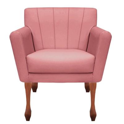 Poltrona Decorativa Clinicas Iza Retro Dritex suede Rose