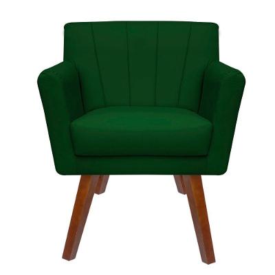 Poltrona Decorativa Clinicas Iza Pés Quadrados Dritex suede Verde