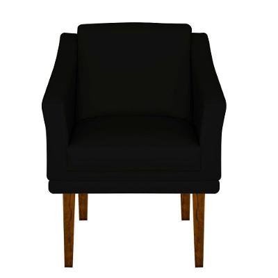 Poltrona Decorativa Gran Diego Pés Quadrados Dritex suede Preto