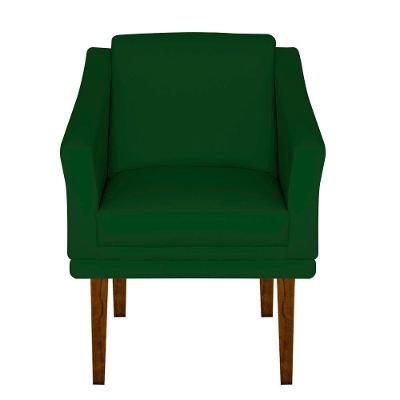 Poltrona Decorativa Gran Diego Pés Quadrados Dritex suede Verde