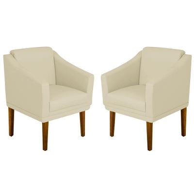 Kit 02 Poltrona Decorativa Gran Diego Dritex suede Bege