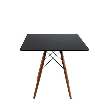 Mesa De Jantar Quadrada Eiffel 90cm Mdf Charles Eames - Base Em Madeira E Aço Carbono
