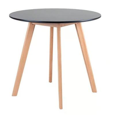 Mesa De Jantar Redonda 90cm Preta Estilo Eames Com Pés De Madeira ? Design Moderno E Compacto