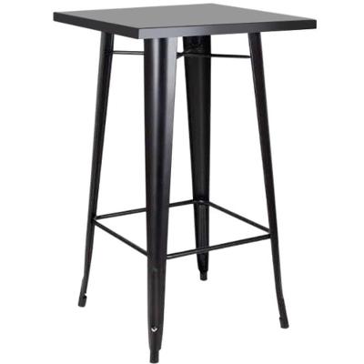 Mesa Bistrô Alta Tolix 60x60cm Preta, Ideal Para Bar, Café Ou área Gourmet