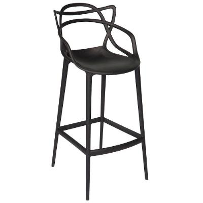 Conjunto Mesa Bistrô Tolix + 4 Banquetas Allegra Altas ? Estilo E Elegância Preto
