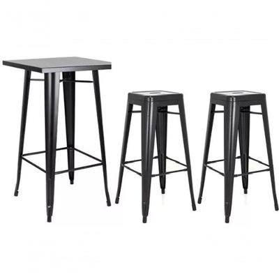 Kit Mesa Tolix Alta Com 2 Banquetas Tolix ? Estilo Industrial Bar, Restaurante E área Gourmet
