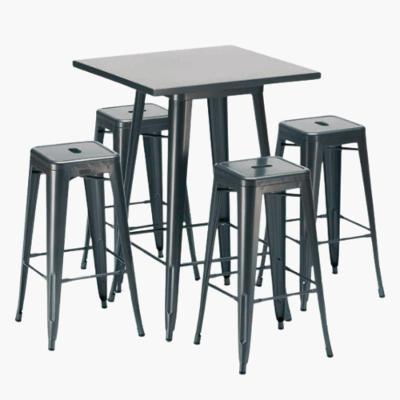 Kit Mesa Tolix Alta Com 4 Banquetas Tolix ? Estilo Industrial Bar, Restaurante E área Gourmet
