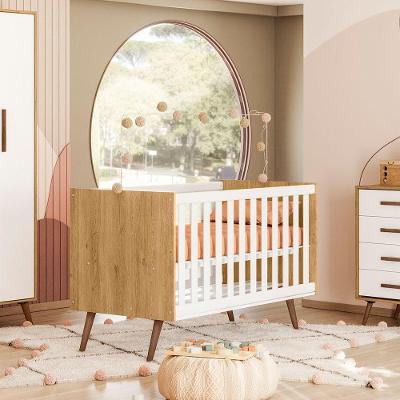 Berço Mini Cama Para Quarto Infantil Linha Q Encanto Retro freijo Toq-branco Acetinado